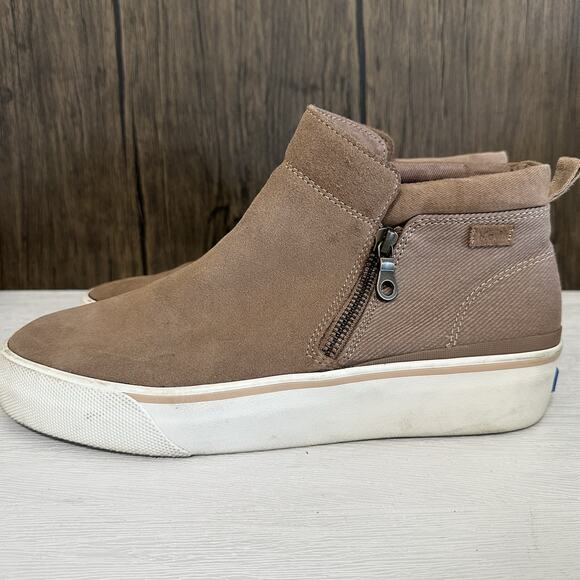 Keds Cooper Bootie Womens Size 10 Zip Brown Pull On Sneaker Comfort Suede Canvas - Picture 1 of 9